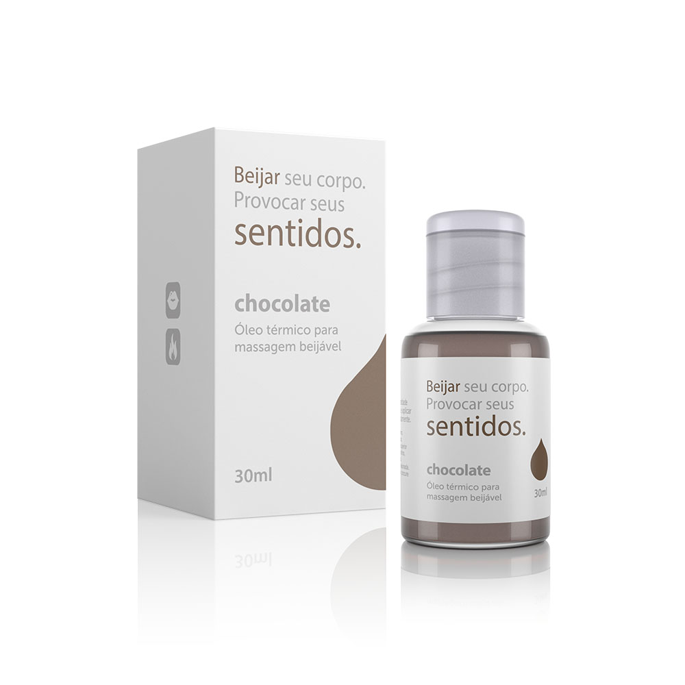 Oleo para Massagem Beijavel Funcao Hot Sentidos Chocolate - 30 ml — foto 2