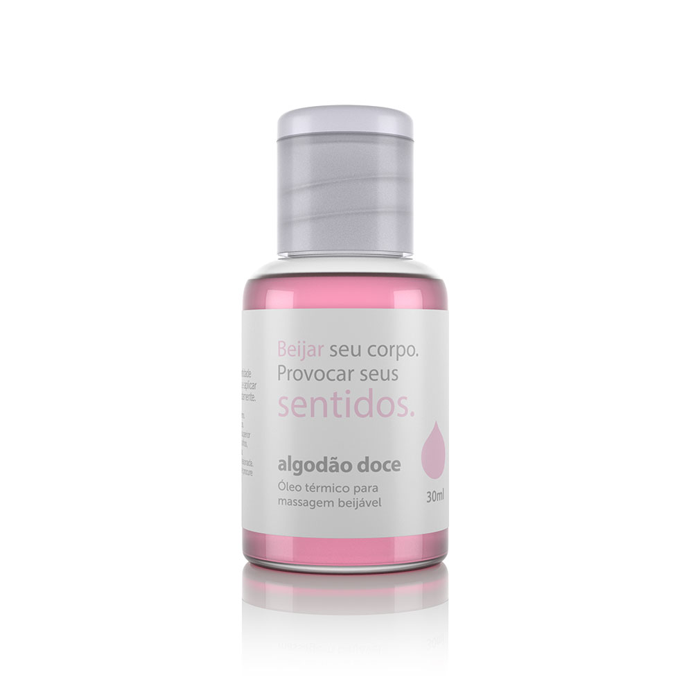 Oleo para Massagem Beijavel Funcao Hot Sentidos Algodao Doce - 30 ml