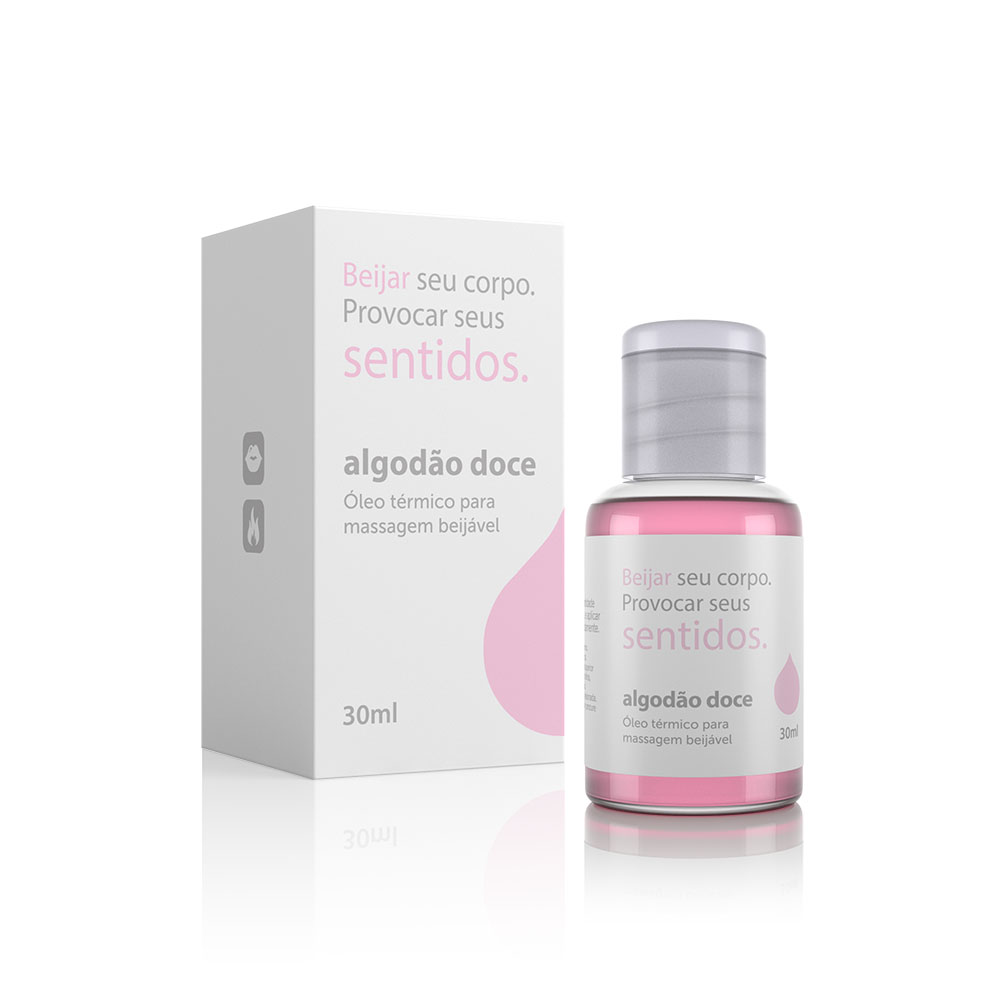 Oleo para Massagem Beijavel Funcao Hot Sentidos Algodao Doce - 30 ml — foto 2