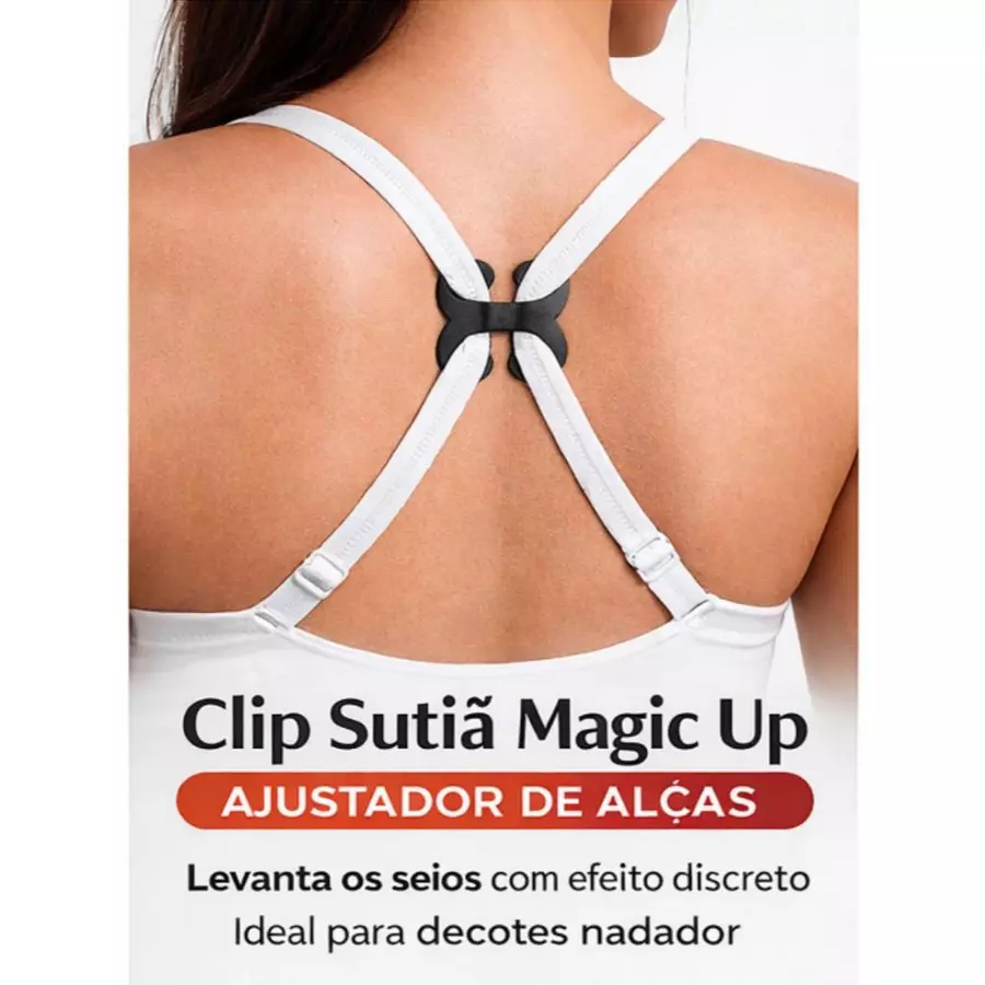 Kit com 3 Unidades de Clip Sutiã Magic Up Ajustador de Alças Levanta Seios Para Decote Nadador Discreto