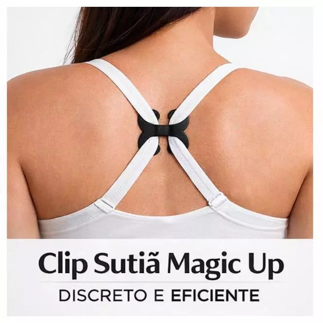 Kit com 3 Unidades de Clip Sutiã Magic Up Ajustador de Alças Levanta Seios Para Decote Nadador Discreto — foto 3