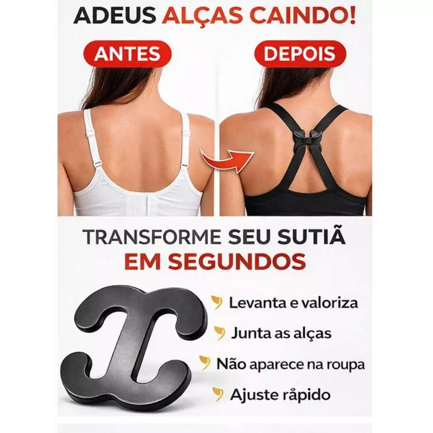 Kit com 3 Unidades de Clip Sutiã Magic Up Ajustador de Alças Levanta Seios Para Decote Nadador Discreto — foto 2