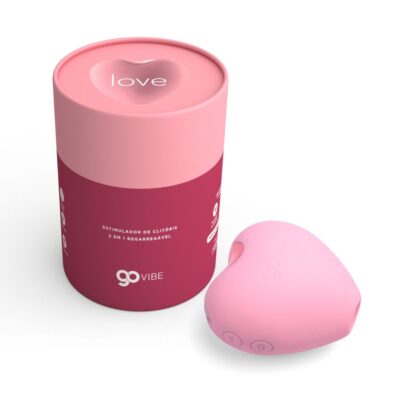 Estimulador de Clitóris Go Vibe Love Rosa com 10 estágios de vibração e 5 ondas de pressão
