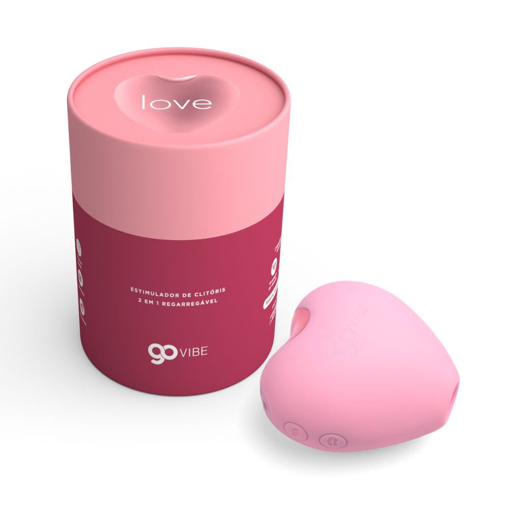 Estimulador de Clitóris Go Vibe Love Rosa com 10 estágios de vibração e 5 ondas de pressão